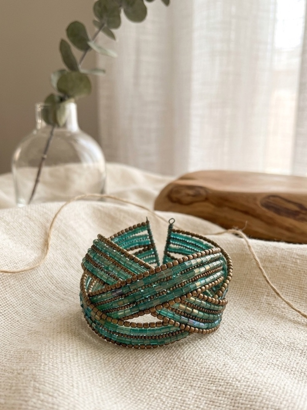 Turquoise Beaded Cuff Bracelet